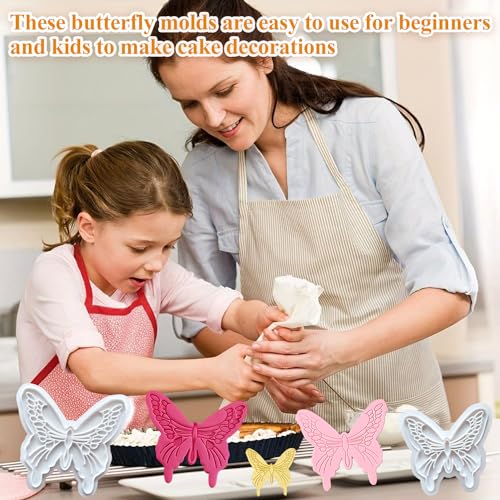KALAIEN 2pcs Butterfly Sugarcraft Cookie Cutters
