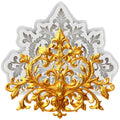 Baroque Curlicues Scroll Relief Lace Border Fondant Silicone Molds - color: Style W