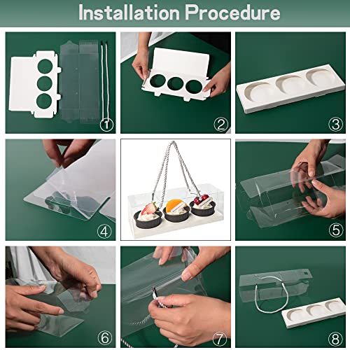 20Pcs Clear Cupcake Boxes with Handle, Cupcake Carrier for Party - color: A-White 9x3x3in