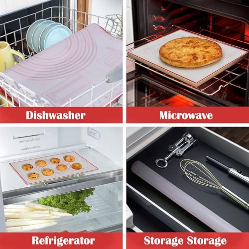 BlueBark 2 PCS - 24"L x 20"W Non-stick Silicone Baking Mat for Pastry & Dough, Sourdough Bread Making Tools, Kitchen Counter, Cooking Enthusiasts - color: Black- 2 PCS, size: 24"L x 20"W