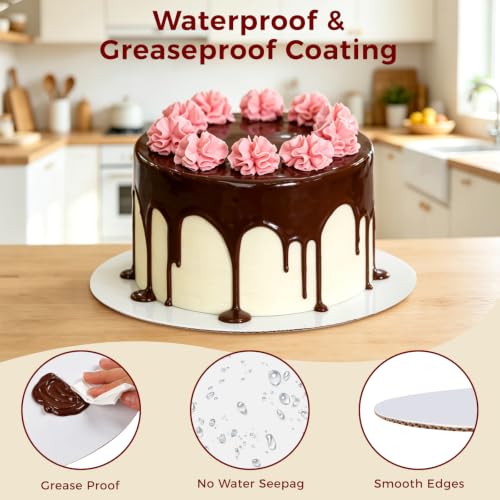 12 Inch Cake Boards Round 7 Pack, White 2mm Thick Cake Drum - size: 12"-2mm-7 Pcs