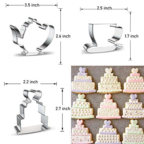 Tea Cookie Cutter Set 5 PCs Stainless Steel Small Size Teapot Teacup Kit