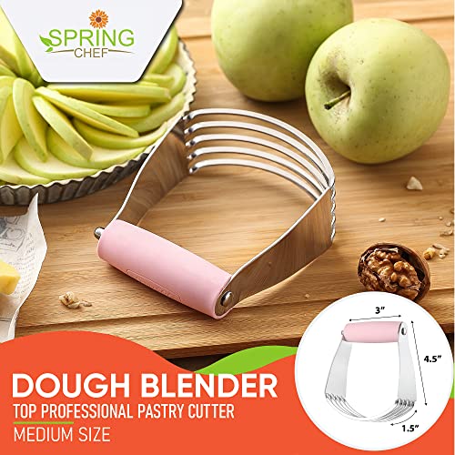 Spring Chef Medium Dough Blender Hand Tool - Pastry Cutter - Pink Lemonade - color: Pink Lemonade, size: 3" Medium