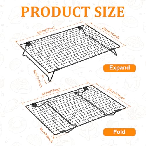 4 Pack Cooling Racks for Cooking and Baking, 17 x 11 Inch 4-Tier Stackable Cookie Cooling Rack Tall Baking Racks, Carbon Steel Roasting Wire Rack for Baking, Grilling Making Jerky (Black) - size: 17” x 11”-4 Pack