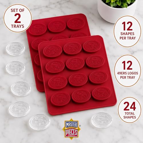 MasterPieces Game Day Set - FanPans NFL San Francisco 49ers - Silicone Ice Cube Trays Two Pack - Dishwasher Safe - style: San Francisco 49ers