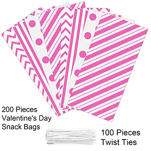 Aneco Pink Cellophane Bags 100 Pack 10.6 x 5.1 Inch - color: Pink