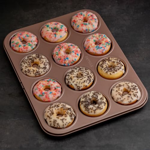 HAPPIELS 12 Well Donut Pan Nonstick, PFOA & BPA Free - style: Donut Pan