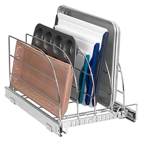 Pull Out Organizer for Bakeware, Cutting Board and Trays, 12.5”W x 21”D