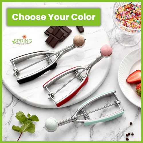 Spring Chef Extra Small Stainless Steel Melon Baller Scoop, #100, Red - color: Red, size: #100 - X-Small - 0.6 Tbsp