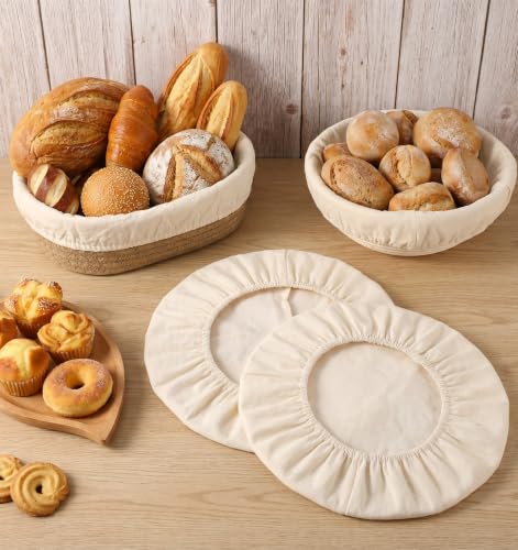 4 Pcs Banneton Liners, Banneton Basket Liner, 2 Round & 2 Oval