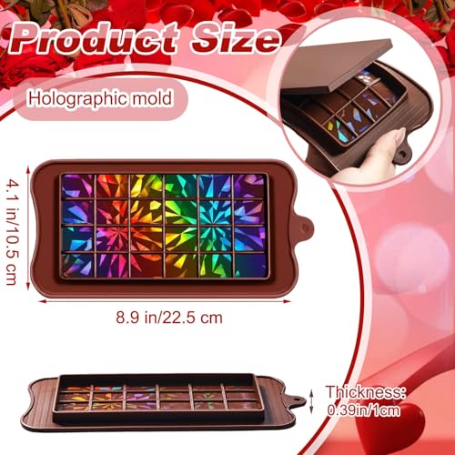 Ziliny Christmas Candy Molds Holographic Chocolate Mold Silicone, Diamond - color: Geometry