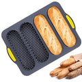 DOERDO Silicone French Baguettes Baking Mould Non-stick French Bread Baking Mould Silicone Loaf Pan for Home Restaurant