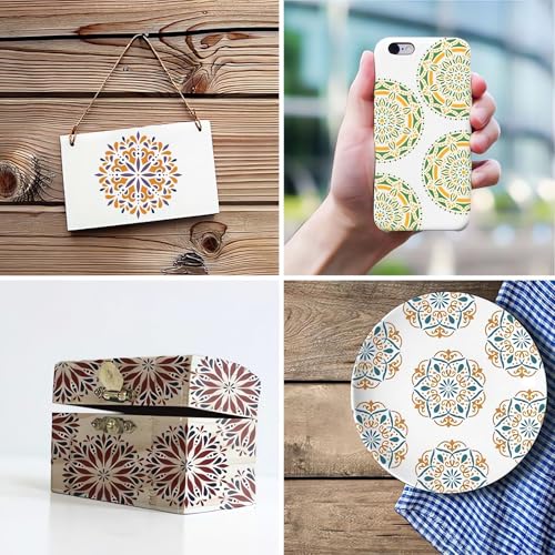 Mandala Stencils for Painting, 64 Pcs 5 Inch for Wood Signs Canvas - color: Mandala