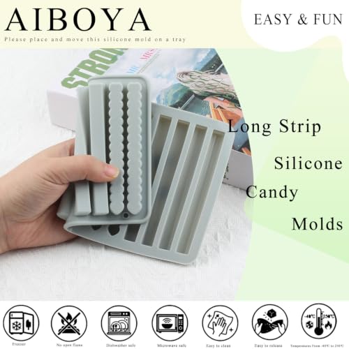 12 Cavity Long Strip Silicone Candy Molds