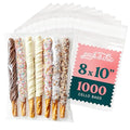 8x10 Self Sealing Cellophane Bags (1000 Pack) - Clear Cookie Bags - size: 8" X 10"