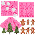 JOERSH Christmas Silicone Fondant Molds, 3 Pcs - style: Christmas