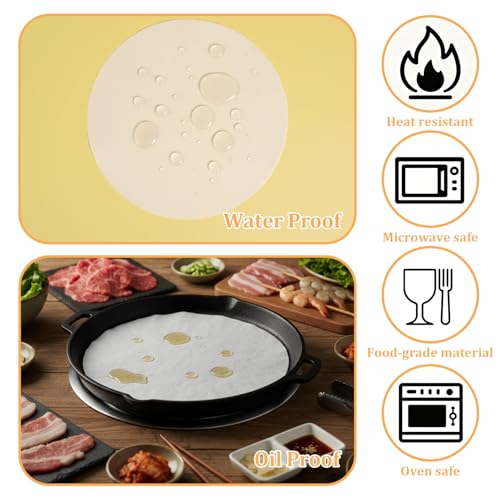 8 Inch Parchment Paper Rounds, 200Pcs Precut Baking Paper Sheets, Non Stick Baking Parchment-Paper, Round Parchment Liners Cake Pan Liner Circles Cookie Bakings Sheets for Cake Bread Bakings, White