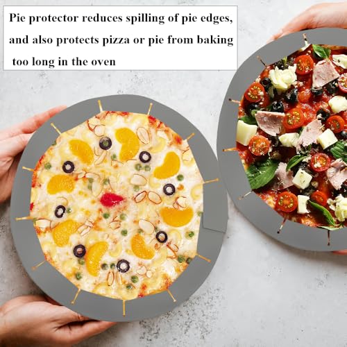 Adjustable Pie Crust Shields Baking Protectors, Silicone Cover Ring Fits 8-11.4 Inch Pies, Baking Pie Pizza Crust Shield Protector Cover for Edges (Grey-1pcs) - color: Grey-1pcs