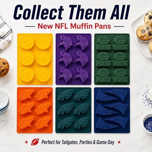 FanPans NFL Dallas Cowboys Silicone Muffin Pan - Dishwasher Safe, Great Dallas Cowboys Gifts for Men - style: Dallas Cowboys