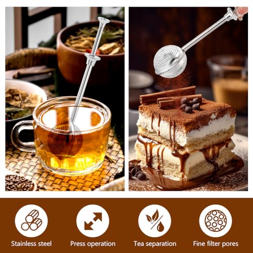 2 Pack Powdered Sugar Shaker Duster, Stainless Steel Fine Mesh Flour Duster