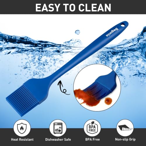 Begonia Silicone Pastry Brush (Blue) - color: Prussian Blue