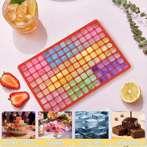 3Pcs 126-Cavity Square Hard Candy Molds Silicone for Candy, Mini Square Silicone Molds for Caramels, Gummy, Chocolate, Ice Cubes - color: 126-Cavity Square