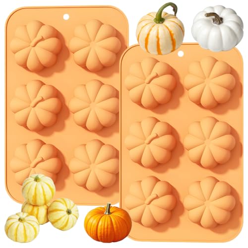 Silicone Pumpkin Mold for Baking, Candy, Soap, Set of 2