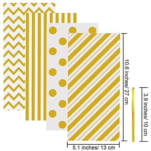 Aneco Gold Cellophane Bags 100 Pack 10.6 x 5.1 Inch - color: Gold