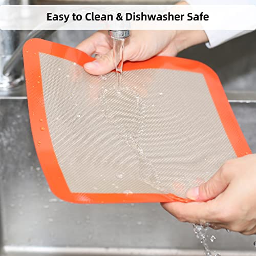 Square Silicone Baking Mats for 10 Inch Cake Pan, 9.65"Square Food Grade Silicone Mat for Baking Sheet for Cake/Pastry/Toast/Pie, Non-Stick Reusable Baking Mat for 10x10 Air Fryer/Cake Pan/Oven - size: 9.7"L x 9.7"W