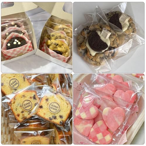 200Pcs 5.5*5.5in Clear Cookie Bags, Self Sealing Cellophane Bags - color: Clear, size: 5.5 x 5.5 inch