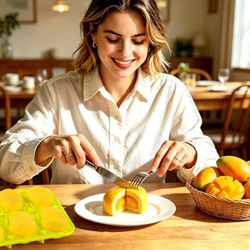 Mango Mold Silicone for Baking Pastry, 6-Cavity Mango Shape Silicone Mold for Baking Pudding, 3D Mango Fruit Molds Silicone for Pastry, Pudding, Chocolate, Candy, Ice Cream - color: 6-Cavity Mango Shape Mold