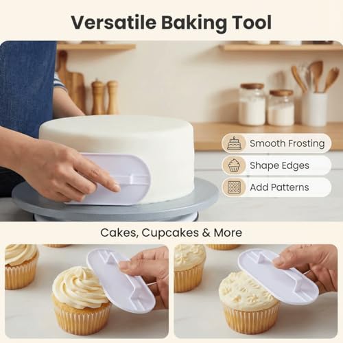 2pcs Cake Fondant Smoother Tool, White