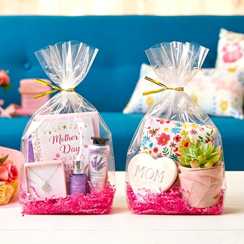rebucas Cellophane Bags Flat Bottom Cookie Bags Cellophane Treat Bag with Twist Ties for Candy, Cookies, Popcorn, Gift Wrapping, 50 Pack 9x12 Inches, Clear - size: 9x12 inch (Pack of 50)