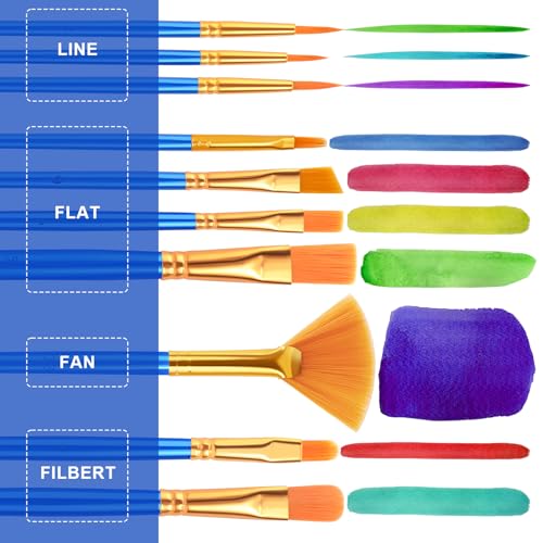 ESRICH 200PCS Paint Brushes, Paint Brush for Acrylic Painting - size: 200p