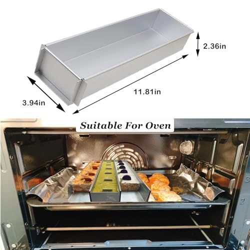11.81x3.94x2.36in Rectangle Tiramisu Cake Mold Nonstick, Food-Grade Tiramisu Cake Pan Removable, Tiramisu Cake Baking Pan Long Rectangle Cake Pan Detachable Bread Baking Pan Easy Release (2)
