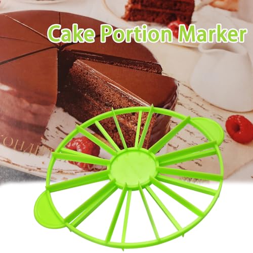 Cake Portion Marker, 14 or 16 Slices, Works for Cakes Up To 16-Inches Diameter, White (Green)