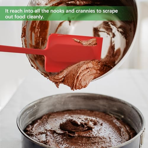 Large Silicone Spatula Wide Edge Rubber Spatula Scraper for Baking, Heat Resistant 600 ℉ Kitchen Big Spatulas for Baking Cooking, Mixing.