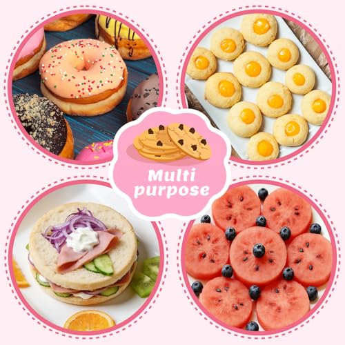 Nifogo Round Circle Cookie Cutter 5 Pcs - color: B-Red Yellow 5pcs
