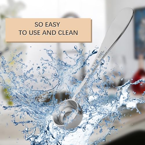2PCS 1TSP(5ML) Measuring Spoon, 18/8(304) Stainless Steel Tablespoon - size: 1 tsp | 1/3 tbsp | 5 ml | 1/6 oz