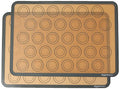 Amazon Basics Silicone Baking Mat for Macarons, Non-Stick, Food Safe, Reusable, Oven-Safe, 16.5" x 11.6", Beige/Gray, 2-Pack - size: 2-Pack, style: Macaron Mat