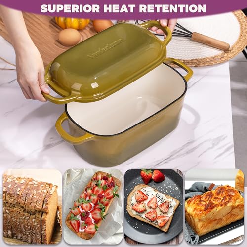 4.6-Quart Oval Dutch Oven for Bread Baking - color: Olive