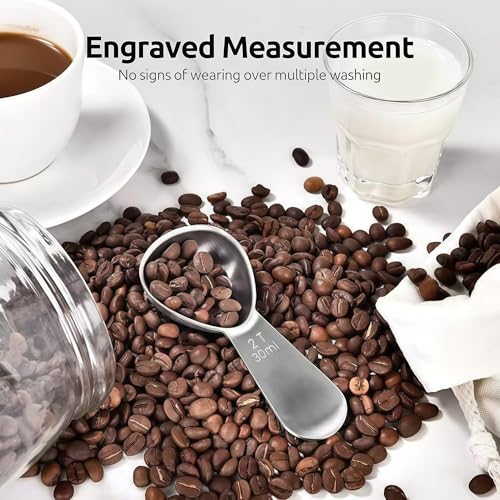 Coffee Spoons Stainless Steel Coffee Spoon Short Handle, 1 and 2 Tbsp Spoon - color: Silver Short