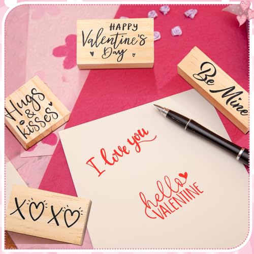 Watersay 6 Pcs Valentine Rubber Stamp Set - color: Love