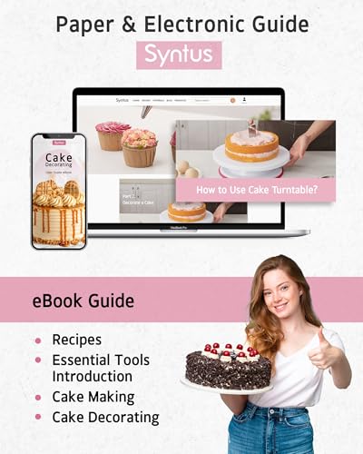 Syntus 65 PCs Cake Decorating Kit with Cake Stand, Cake Baking Supplies - color: White
