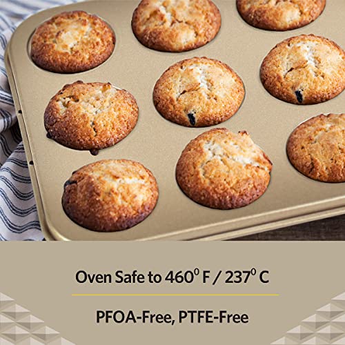 Glad Mini Muffin Pan Nonstick - Heavy Duty Metal Cupcake Tin with Small Baking Cups, Mini 12-Cup (Pack of 6) - size: Mini 12-Cup (Pack of 6)