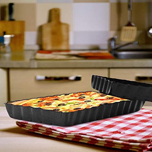 Gutsdoor Mini Tart Pan Square 4 Inch with Removable Bottom Quiche Pan Nonstick Round Quiche Pie Pan Set of 6 - style: Square