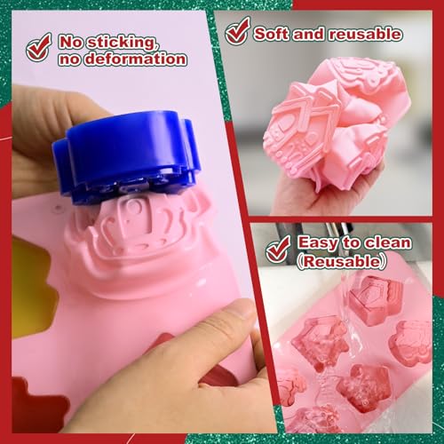 Christmas House Soap Molds, 2 Pack Gingerbread House Silicone Mold - color: Christmas House