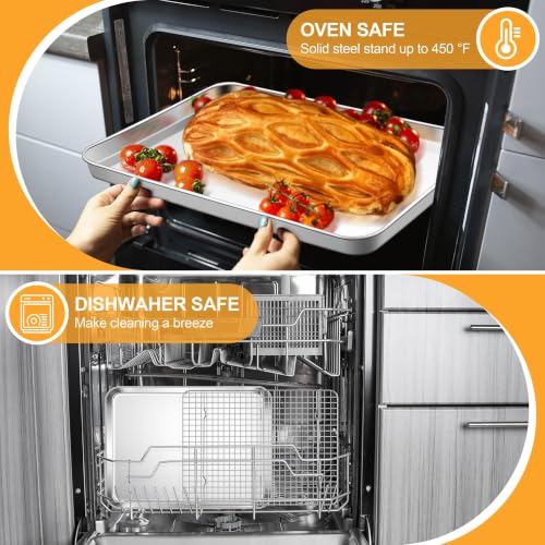E-far Baking Sheet with Wire Rack Set, 17.6" x 13" (1 Pan +1 Cooling Rack) - size: 17.6"x13"