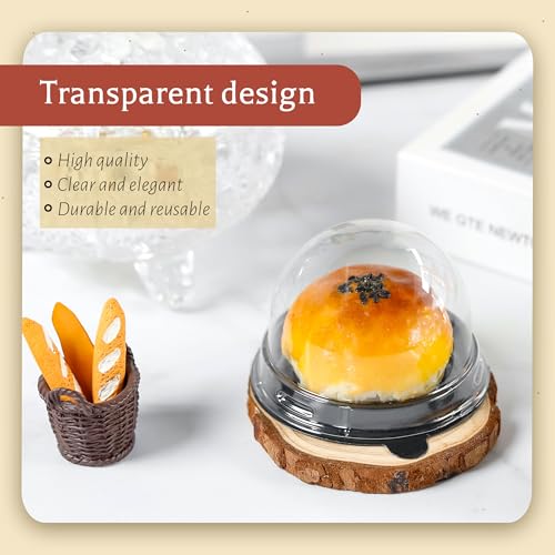 NPLUX 50 Pack Black Mini Individual Cupcake Containers with Clear Lids - color: Black-50Pack