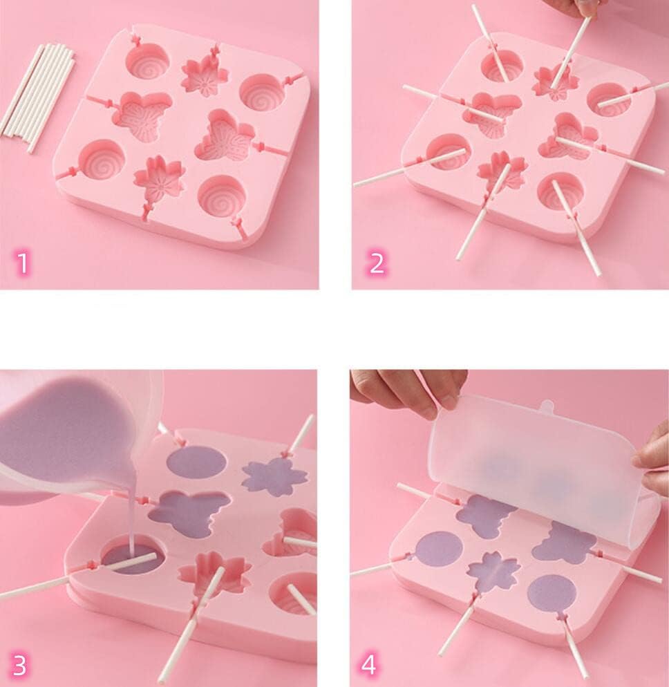 2PCS Silicone Lollipop Mold For Kids,Animal Candy Sucker Mold (2pcs Animal) - color: 2pcs Animal